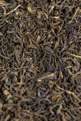 high quality dry, not cooked green tea close up