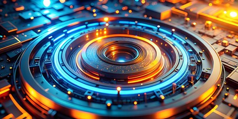 Fiber optics background with lots of light spots