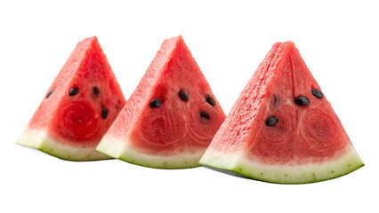 Juicy Watermelon Slices with Green Rind in Dynamic Suspension