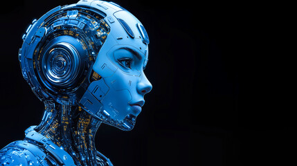 Futuristic AI Robot Concept Showcasing Advanced Machine Learning in Personalized Industry Services