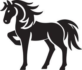 Horse icon silhouette vector with white background