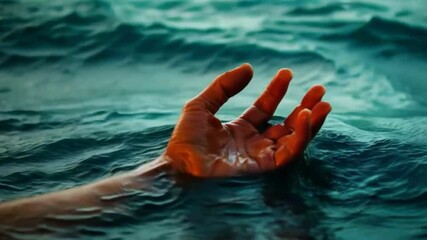A video of an arm being pulled out of the water would be appropriate in an advert for life saving equipment or to illustrate an article on water safety.
