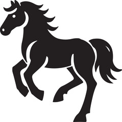 Horse icon silhouette vector with white background