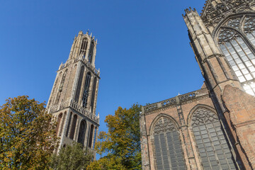 Dom Tower and St. Martin's Cathedral of Utrecht in the Netherlands