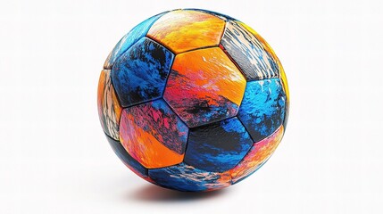 Realistic 3D Soccer Ball with Vibrant Colors and Textures