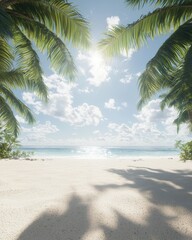Obraz premium Tropical beach adventure exotic island scenic view relaxing atmosphere daytime vibrant paradise experience