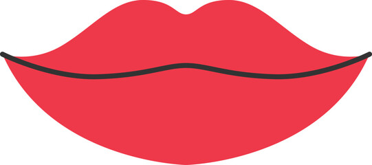 Sexy red lips. Vector Illustration