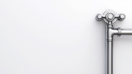  single chrome water pipe with a shut-off valve