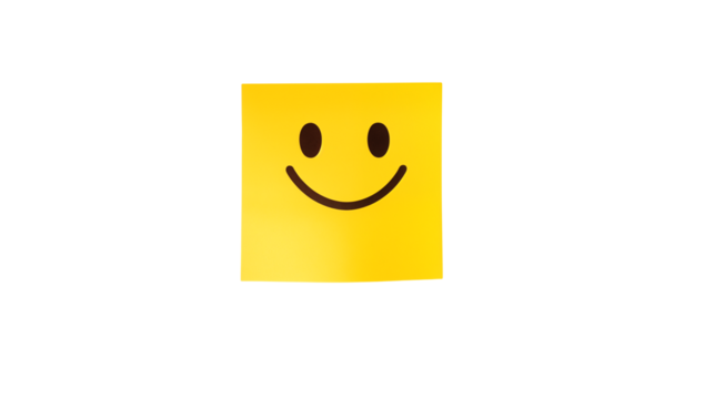 Yellow Square Smiley Face Illustration Graphic Design Element for Social Media Post Website App Print