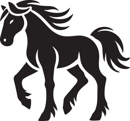 Horse icon silhouette vector with white background
