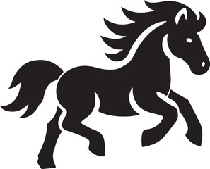 Horse icon silhouette vector with white background