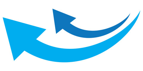 Long arrows icon. Long curved hand drawn arrow isolated.
