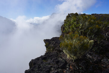Mafate cirque on a sunny day on the Réunion Island, France in the indian ocean