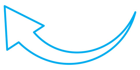 Long arrows icon. Long curved hand drawn arrow isolated.