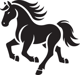 Horse icon silhouette vector with white background