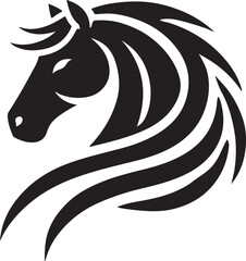 Horse icon silhouette vector with white background