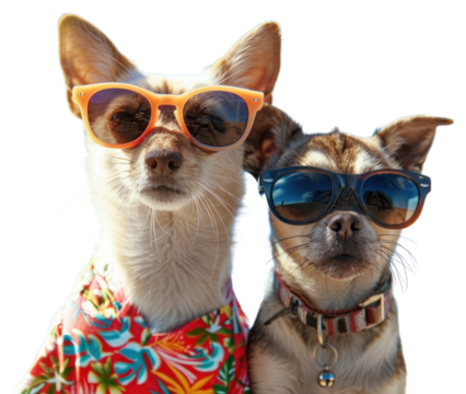 Dog wearing sunglasses outdoors beach accessories.