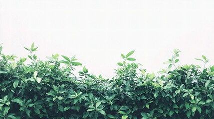 Obraz premium Isolated Green Bush with Lush Foliage on Clean White Background