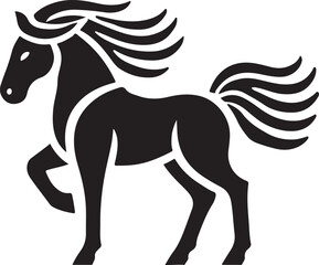 Horse icon silhouette vector with white background