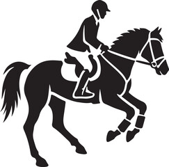 Horse Rider icon silhouette vector with white background