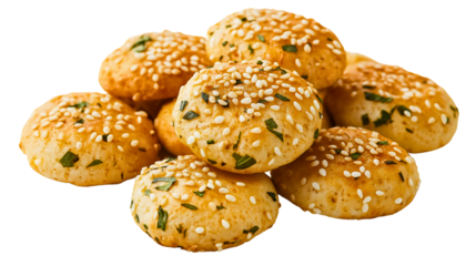 Crispy golden sesame cookies with a crunchy texture and savory flavor perfect for tea time or as party snacks showcasing fresh herbs and sesame seeds ideal for a savory snack platter or gourmet