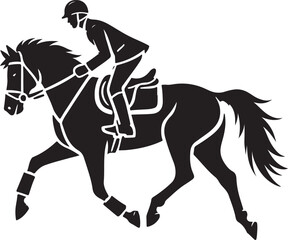 Horse Rider icon silhouette vector with white background