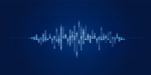 Sound wave pattern element abstract digital vector design.