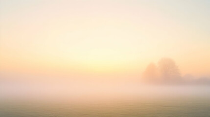 Obraz premium Thin fog spreading uniformly against a pale gold backdrop, softly illuminated with no harsh shadows