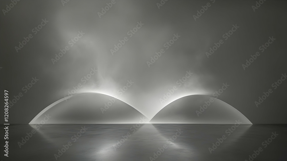 Canvas Prints thin mist forming subtle arcs against a muted steel gray backdrop, illuminated for clear visibility