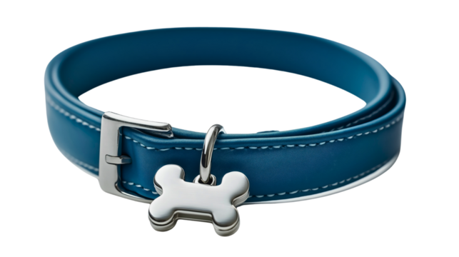 Stylish blue dog collar with metal buckle and adjustable fit, a durable and fashionable pet accessory designed for comfort, pet safety, and everyday use by dog owners and pet lovers