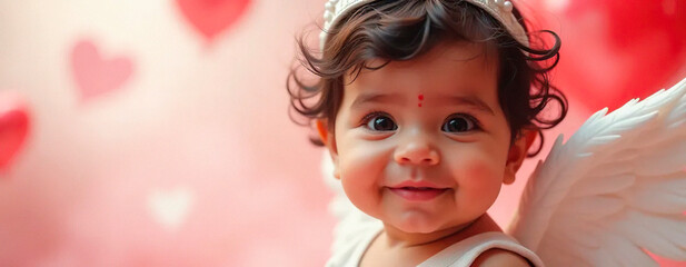 portrait of a child | Happy Day Valentine&acute;s| | Commercial | Cute | Sky Background | Background for a love project  