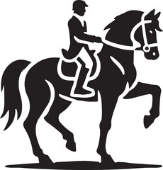 Horse Rider icon silhouette vector with white background