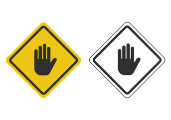 Stop sign set. Flat vector illustration. White background.