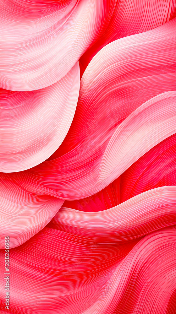 Leinwandbilder Vibrant red waves create a mesmerizing flow in a modern abstract composition