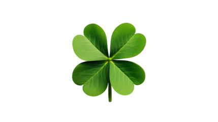 Four leaf clover isolated on transparent background