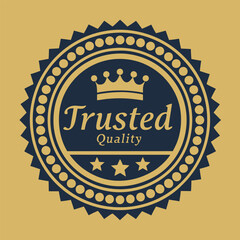 Trusted Quality Vintage Badge Logo with Crown Emblem