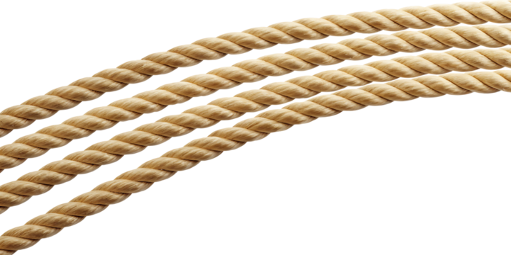 A rope isolated on white background as transparent PNG.AI GENERATED	