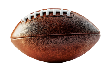 American football ball in transparent background. Generative AI.