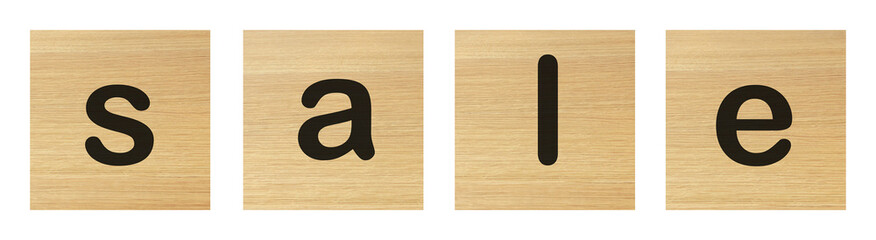 sale word with wood blocks