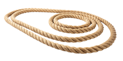 Round rope isolated on white background PNG.AI GENERATED