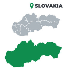 Fototapeta premium Slovakia map simple flat outline vector set