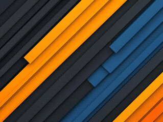 Obraz premium Abstract 3D Background Orange Blue Grey Stripes