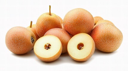 Fototapeta premium Fresh Pears Isolated on White Background for Culinary Use and Design