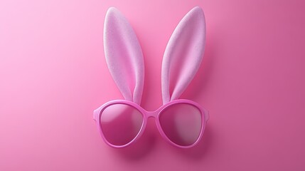 Fototapeta premium Pink Easter Bunny Sunglasses: A Delightful Springtime Accessory