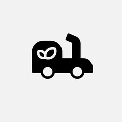 Electric Scooter and leaf icon semi solid, free energy, ecology, renewable and green energy concept. Glyph icon.