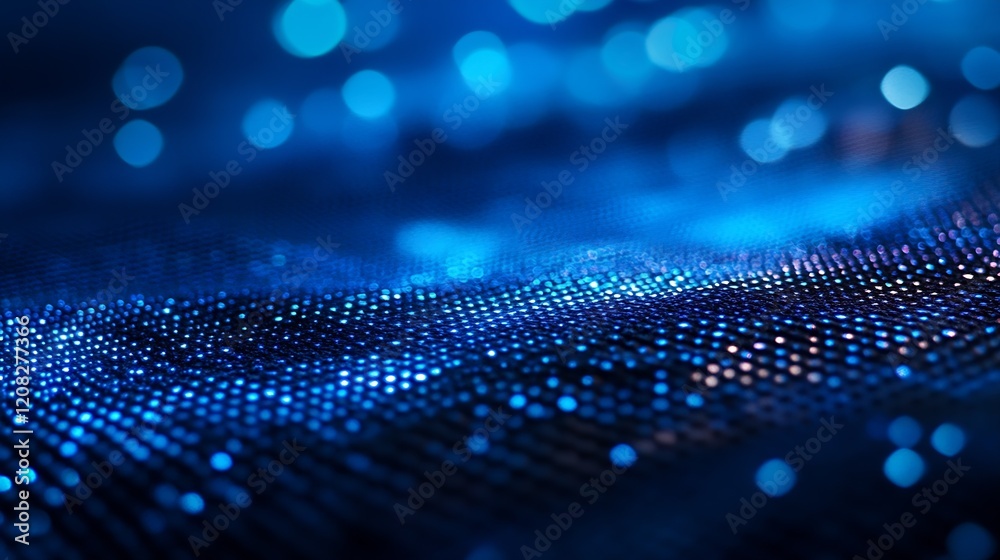 Poster blue digital wave pattern illustrating futuristic technology light effects : generative ai