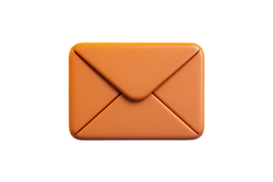 Envelope 3d icon isolated on transparent or white background, png