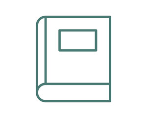 Simple, minimalist line art illustration of a closed book. Perfect for educational, literary, or readingrelated projects.  Use as an app icon, website graphic, or in print designs.