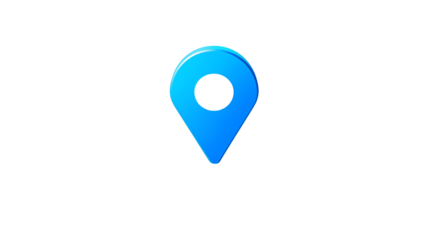 Modern Blue Location Pin Icon Graphic for Navigation Maps and GPS Applications