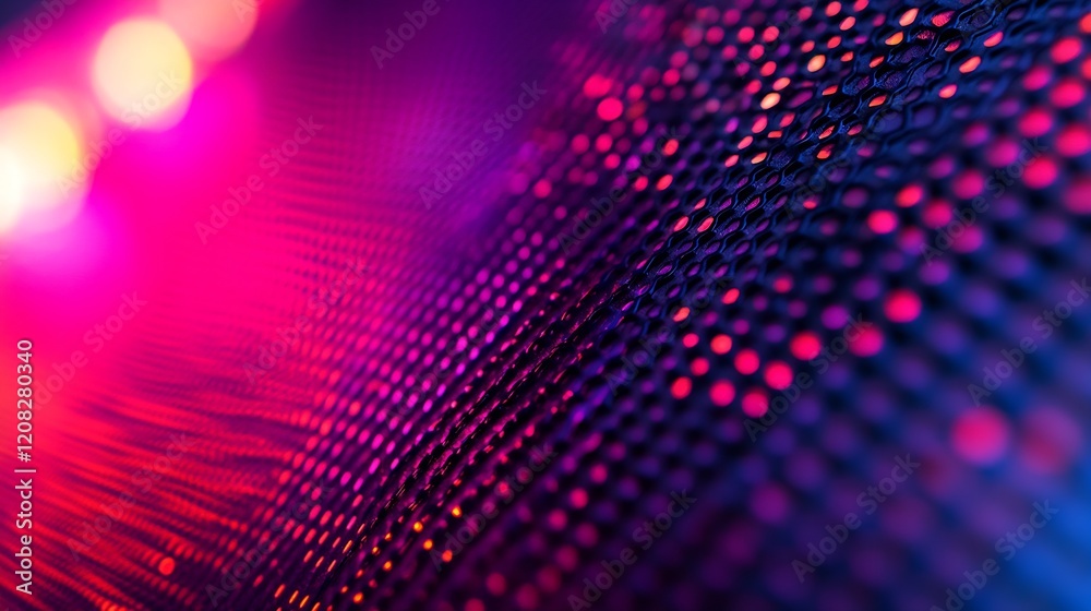 Poster vivid neon pink and blue digital wave pattern for modern tech backgrounds : generative ai